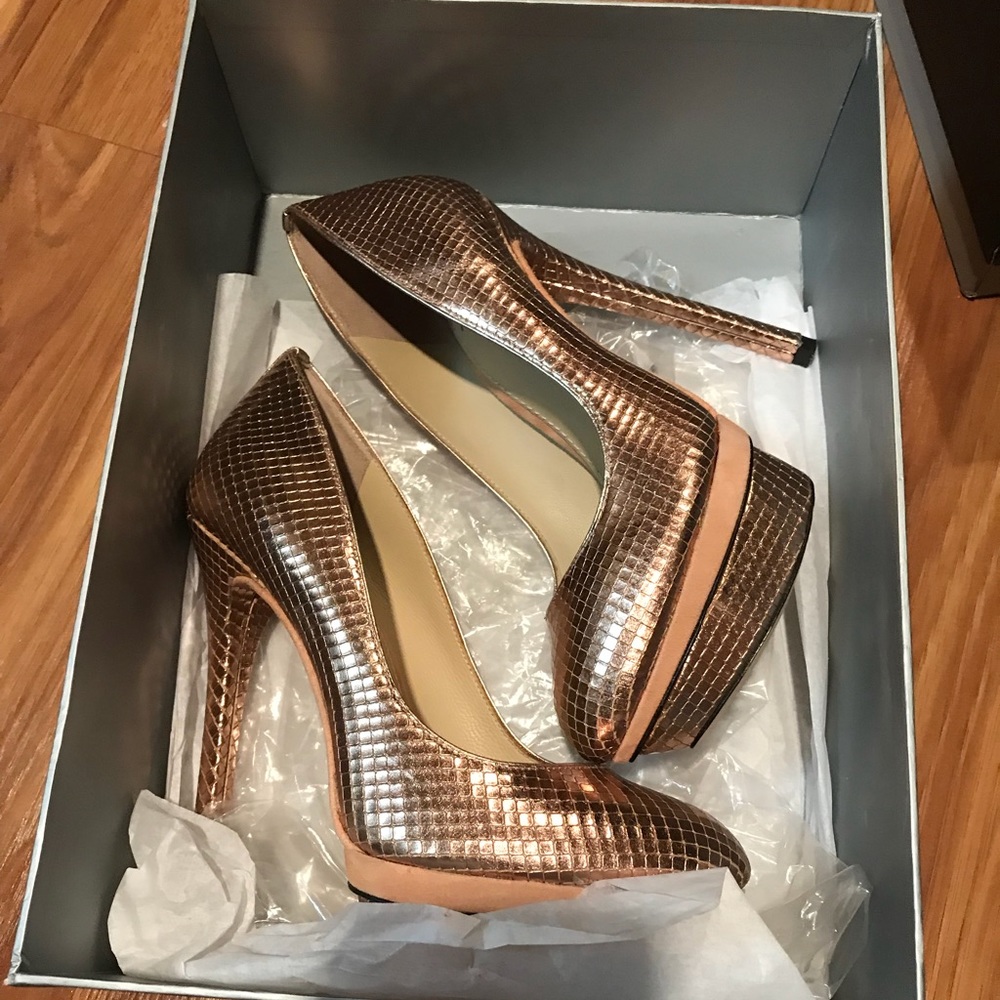 Rose gold Brian Atwood heels for sale!